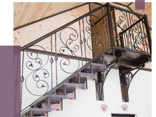 Кованые лестницы в Ханты-Мансийске от 79630 руб. под ключ