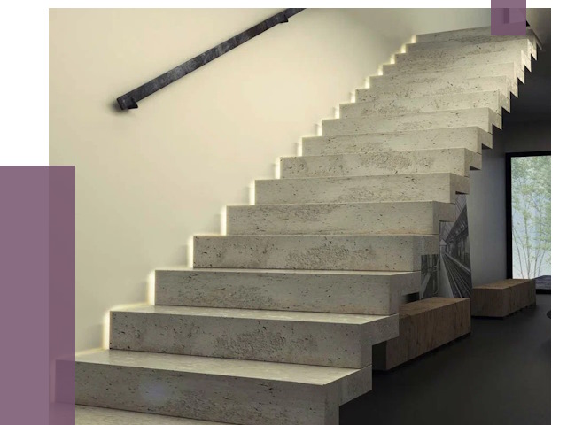 Облицовка бетонных лестниц в Ханты-Мансийске от 4594 руб/м2