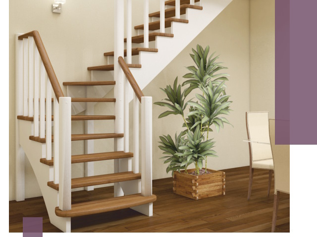 Г-образные лестницы под ключ в Ханты-Мансийске — изготовление и монтаж