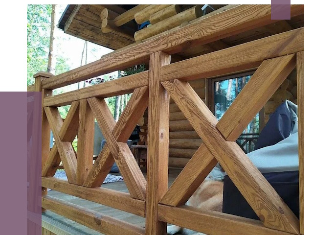 Деревянные перила под ключ в Ханты-Мансийске от 7657 руб. 