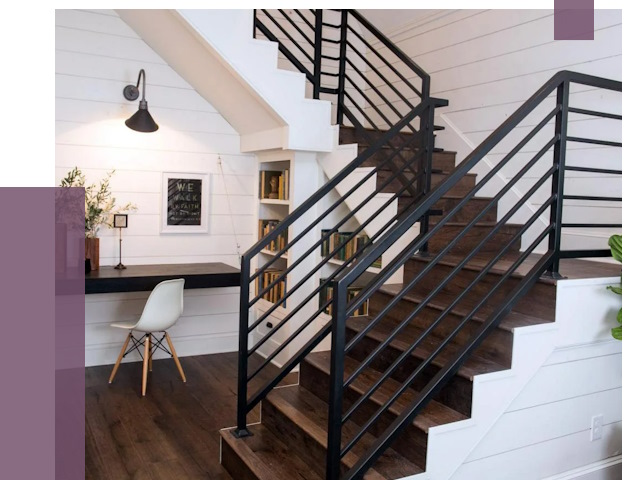 Перила для лестницы в доме в Ханты-Мансийске от 7402 руб. — ПРОЛЁТ-Хнт