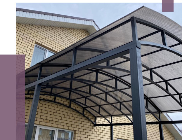 Монтаж козырьков в Ханты-Мансийске от 11485 руб. | ПРОЛЁТ-Хнт