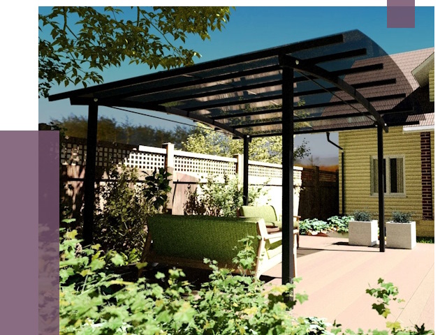 Навесы для террасы в Ханты-Мансийске от 13016 руб. под ключ | ПРОЛЁТ-Хнт