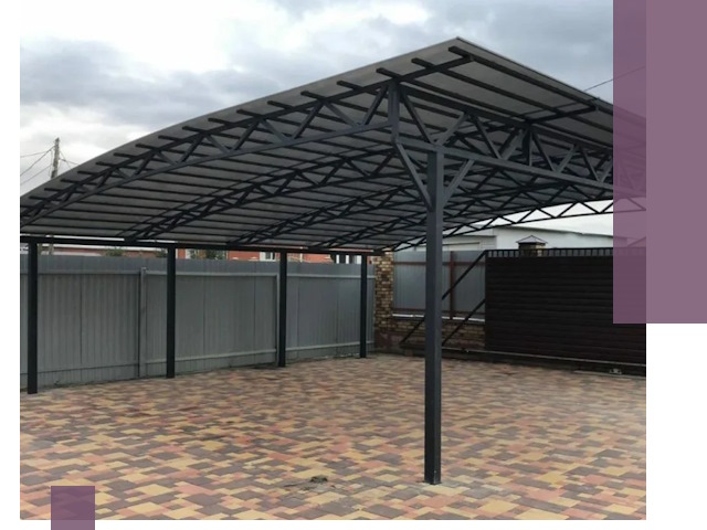 Металлические навесы под ключ в Ханты-Мансийске — изготовление и монтаж