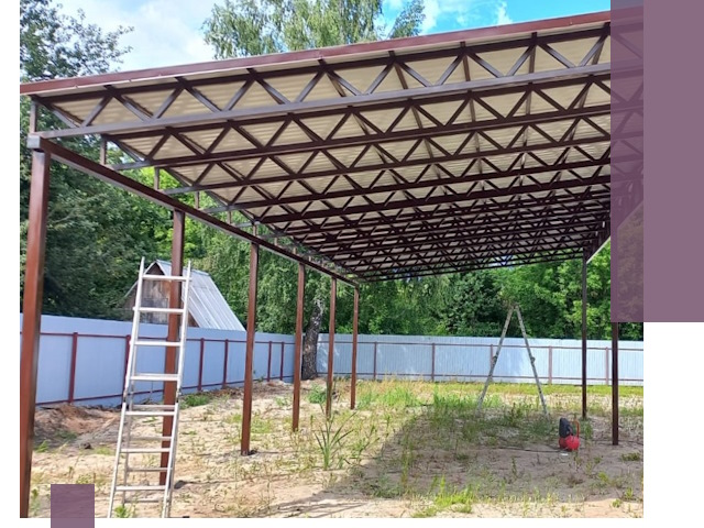 Односкатные навесы под ключ в Ханты-Мансийске — изготовление и монтаж