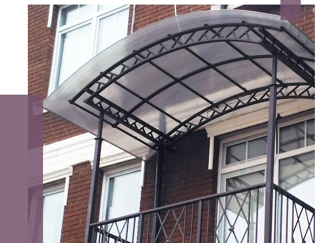 Козырьки над балконом в Ханты-Мансийске от 8627 руб.  | ПРОЛЁТ-Хнт