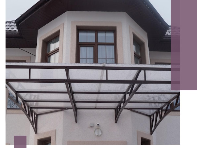 Козырьки из поликарбоната под ключ в Ханты-Мансийске