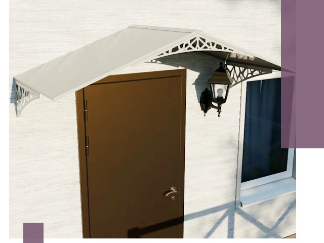 Металлические козырьки на входы и террасы в Ханты-Мансийске