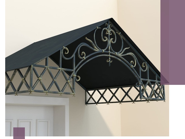 Двускатные металлические козырьки под ключ в Ханты-Мансийске